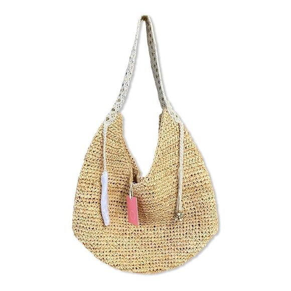 NWT Florabella Coachello Bag Natural raffia tan tote beach summer Revolve $194 - Picture 11 of 16